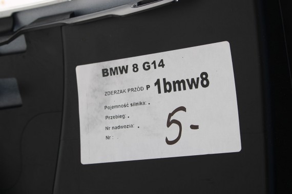 BMW 8 G14 G15 G16 ZDERZAK PRZEDNI PRZÓD M pakiet Kolor: A96 Mineral-weiss metallic 	Biały M pakiet M POWER 5111 8070558  727584