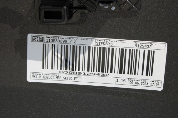 BMW 6 G32 LCi ZDERZAK TYŁ TYLNY M pakiet C4W Kolor: Skyscraper Grau MSP M POWER Gran Turismo  51128098561 63329129432 GT