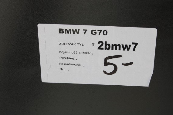 BMW 7 G70 ZDERZAK TYŁ TYLNY M pakiet 416 Kolor: Carbon-schwarz Czarny 51128081542 M POWER 66205A1A269 51128081511 5A74568 chrom