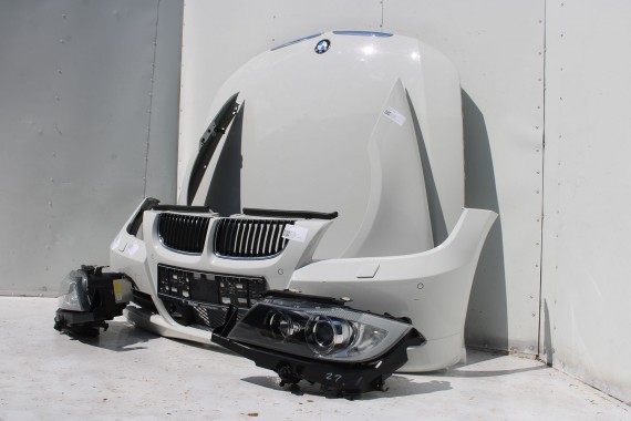 BMW 3 E90 E91 PRZÓD maska błotniki zderzak przedni błotnik lampa Xenon 300 Biały VE71 330 63116942743 200 kW 272 PS 63116942744