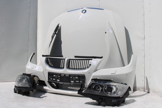 BMW 3 E90 E91 PRZÓD maska błotniki zderzak przedni błotnik lampa Xenon 300 Biały VE71 330 63116942743 200 kW 272 PS 63116942744