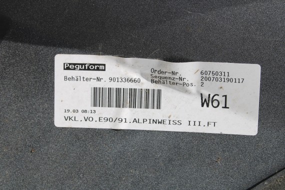 BMW 3 E90 E91 PRZÓD maska błotniki zderzak przedni błotnik lampa Xenon 300 Biały VE71 330 63116942743 200 kW 272 PS 63116942744