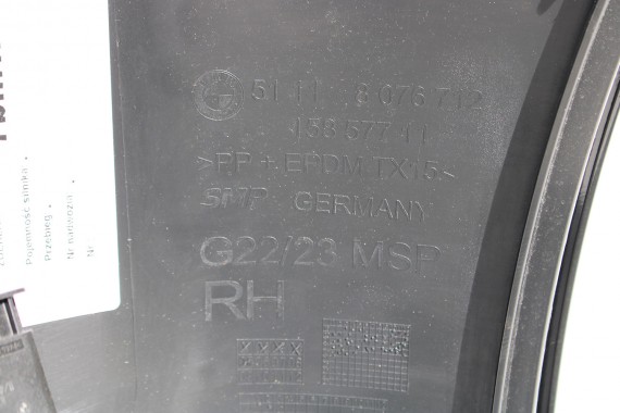 BMW 4 G22 G23 ZDERZAK PRZEDNI PRZÓD M pakiet Kolor: 475 Black-sapphire Czarny 8076711 63178089525 63178089526 USA 51118076711