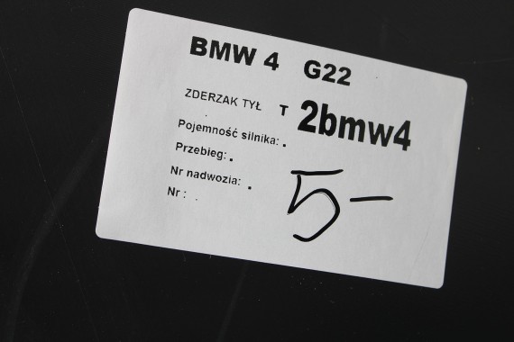 BMW 4 G22 G23 ZDERZAK TYŁ TYLNY Kolor 475 Black-sapphire metallic Czarny 51127490721 51128499245 66209826784 114609 230329 BASIC