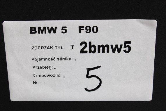 BMW 5 M5 F90 LCi ZDERZAK TYŁ TYLNY M pakiet C5E Alvitgrau Metallic 51128080630 M POWER