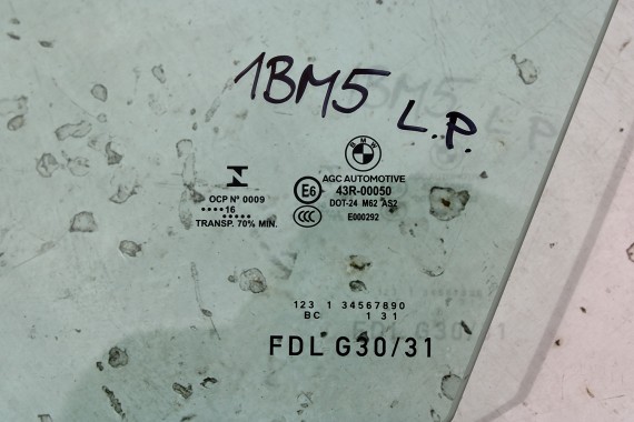 BMW M5 5 G30 G31 F90 SZYBA DRZWI 51337339455 51337339456 drzwiowa 5133 7339455 5133 7339456 przód przednia 51 33 7 339 455 2016