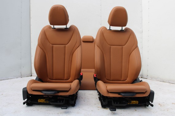 BMW 3 G20 FOTELE KOMPLET FOTELI siedzeń siedzenia tapicerka KHKC Sensatec perforiert/cognac erweitert + boczki + podłokietnik