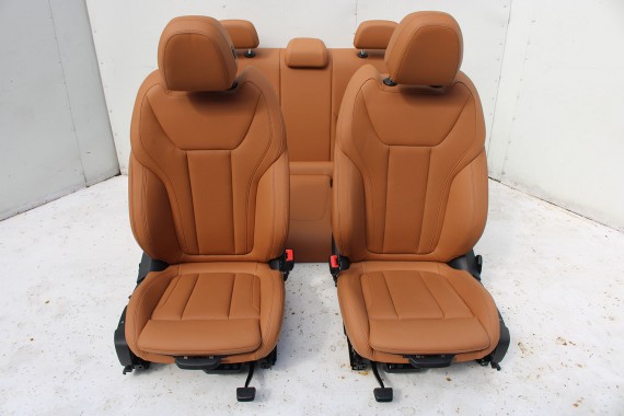 BMW 3 G20 FOTELE KOMPLET FOTELI siedzeń siedzenia tapicerka KHKC Sensatec perforiert/cognac erweitert + boczki + podłokietnik