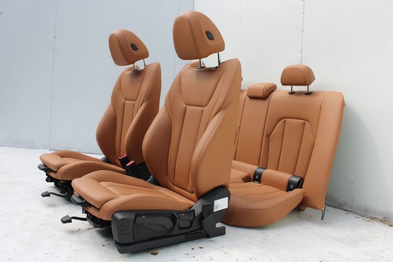 BMW 3 G20 FOTELE KOMPLET FOTELI siedzeń siedzenia tapicerka KHKC Sensatec perforiert/cognac erweitert + boczki + podłokietnik