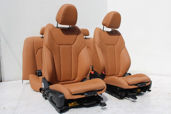BMW 3 G20 FOTELE KOMPLET FOTELI siedzeń siedzenia tapicerka KHKC Sensatec perforiert/cognac erweitert + boczki + podłokietnik