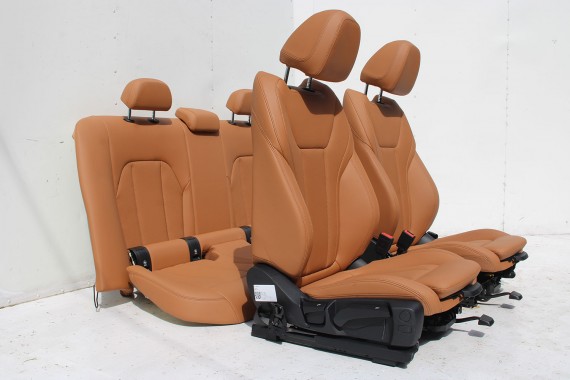 BMW 3 G20 FOTELE KOMPLET FOTELI siedzeń siedzenia tapicerka KHKC Sensatec perforiert/cognac erweitert + boczki + podłokietnik