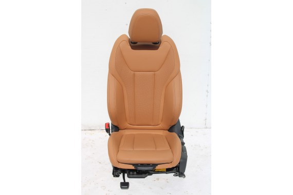 BMW 3 G20 FOTELE KOMPLET FOTELI siedzeń siedzenia tapicerka KHKC Sensatec perforiert/cognac erweitert + boczki + podłokietnik