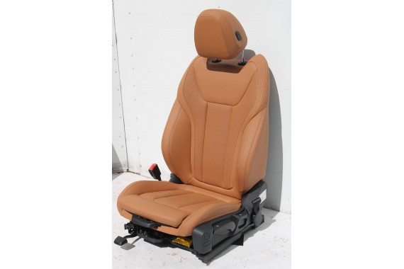 BMW 3 G20 FOTELE KOMPLET FOTELI siedzeń siedzenia tapicerka KHKC Sensatec perforiert/cognac erweitert + boczki + podłokietnik