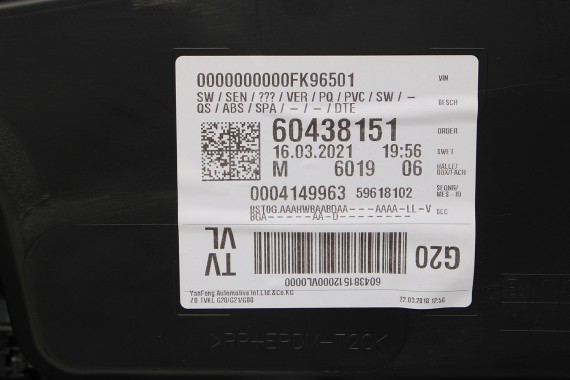 BMW 3 G20 FOTELE KOMPLET FOTELI siedzeń siedzenia tapicerka KHKC Sensatec perforiert/cognac erweitert + boczki + podłokietnik