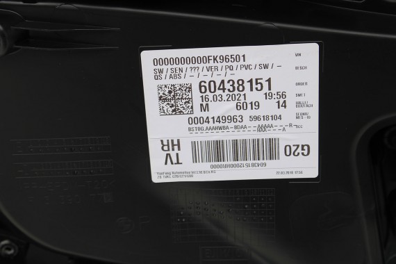 BMW 3 G20 FOTELE KOMPLET FOTELI siedzeń siedzenia tapicerka KHKC Sensatec perforiert/cognac erweitert + boczki + podłokietnik