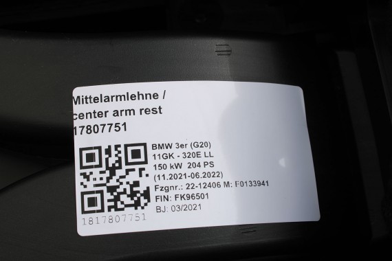 BMW 3 G20 FOTELE KOMPLET FOTELI siedzeń siedzenia tapicerka KHKC Sensatec perforiert/cognac erweitert + boczki + podłokietnik