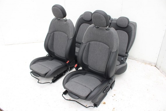 MINI COUNTRYMAN F60 FOTELE KOMPLET FOTELI siedzeń siedzenia tapicerka +boczki drzwiowe KDE1 Stoff/Leatherette Pearl/carbon-black