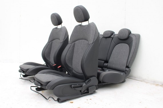 MINI COUNTRYMAN F60 FOTELE KOMPLET FOTELI siedzeń siedzenia tapicerka +boczki drzwiowe KDE1 Stoff/Leatherette Pearl/carbon-black