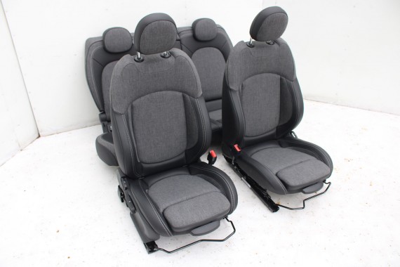 MINI COUNTRYMAN F60 FOTELE KOMPLET FOTELI siedzeń siedzenia tapicerka +boczki drzwiowe KDE1 Stoff/Leatherette Pearl/carbon-black