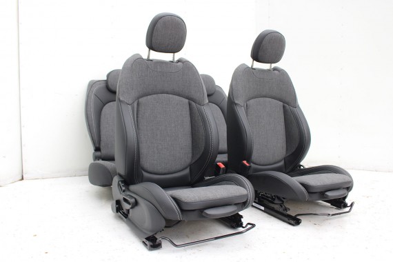 MINI COUNTRYMAN F60 FOTELE KOMPLET FOTELI siedzeń siedzenia tapicerka +boczki drzwiowe KDE1 Stoff/Leatherette Pearl/carbon-black