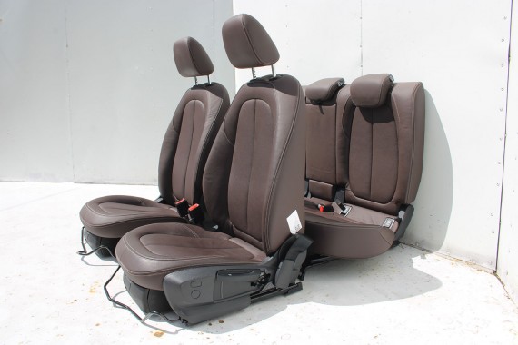 BMW X1 F48 FOTELE KOMPLET FOTELI siedzeń siedzenia tapicerka PDMZ Leder Dakota perforiert/mocca + boczki drzwiowe + podłokietnik