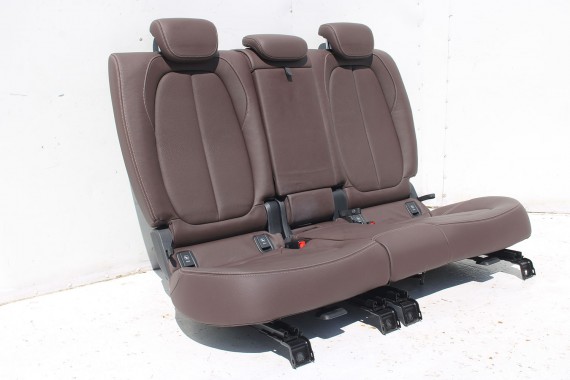 BMW X1 F48 FOTELE KOMPLET FOTELI siedzeń siedzenia tapicerka PDMZ Leder Dakota perforiert/mocca + boczki drzwiowe + podłokietnik