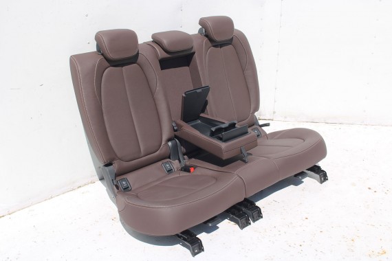 BMW X1 F48 FOTELE KOMPLET FOTELI siedzeń siedzenia tapicerka PDMZ Leder Dakota perforiert/mocca + boczki drzwiowe + podłokietnik
