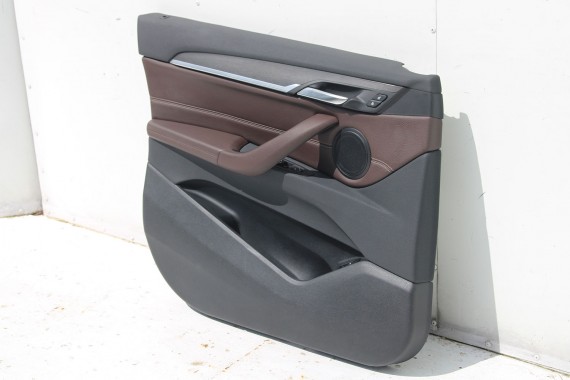BMW X1 F48 FOTELE KOMPLET FOTELI siedzeń siedzenia tapicerka PDMZ Leder Dakota perforiert/mocca + boczki drzwiowe + podłokietnik