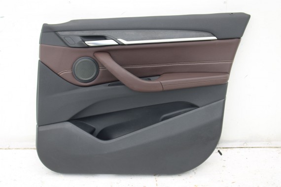 BMW X1 F48 FOTELE KOMPLET FOTELI siedzeń siedzenia tapicerka PDMZ Leder Dakota perforiert/mocca + boczki drzwiowe + podłokietnik