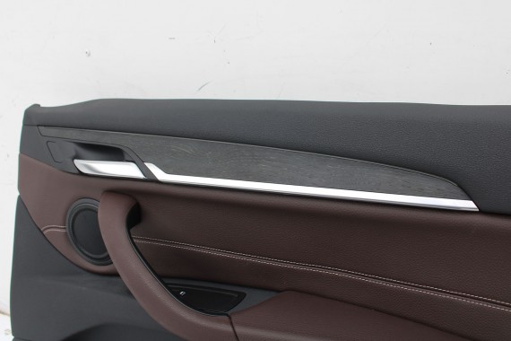 BMW X1 F48 FOTELE KOMPLET FOTELI siedzeń siedzenia tapicerka PDMZ Leder Dakota perforiert/mocca + boczki drzwiowe + podłokietnik