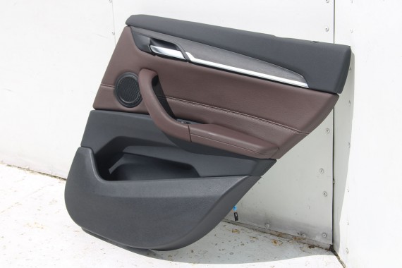 BMW X1 F48 FOTELE KOMPLET FOTELI siedzeń siedzenia tapicerka PDMZ Leder Dakota perforiert/mocca + boczki drzwiowe + podłokietnik