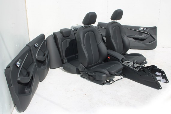 BMW 2 F44 FOTELE KOMPLET FOTELI siedzeń siedzenia tapicerka M PAKIET KCSW Sensatec/schwarz + boczki drzwiowe LCi GRAND COUPE