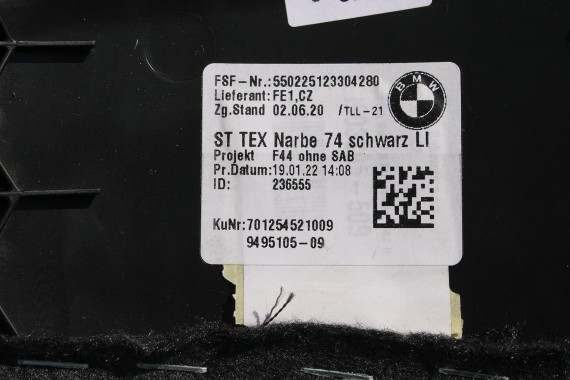BMW 2 F44 FOTELE KOMPLET FOTELI siedzeń siedzenia tapicerka M PAKIET KCSW Sensatec/schwarz + boczki drzwiowe LCi GRAND COUPE
