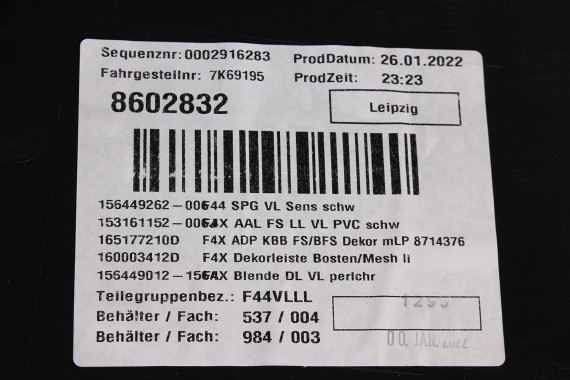 BMW 2 F44 FOTELE KOMPLET FOTELI siedzeń siedzenia tapicerka M PAKIET KCSW Sensatec/schwarz + boczki drzwiowe LCi GRAND COUPE