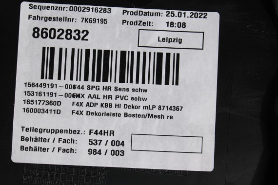 BMW 2 F44 FOTELE KOMPLET FOTELI siedzeń siedzenia tapicerka M PAKIET KCSW Sensatec/schwarz + boczki drzwiowe LCi GRAND COUPE