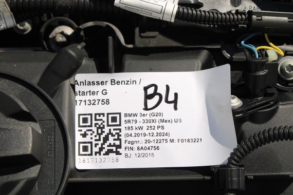 BMW SILNIK 2.0 B46 B20B benzyna HYBRID hybryda B48 B20 B B20B B48B20B G20 G21 G30 G31 G38 G29 G01 G02 USA
