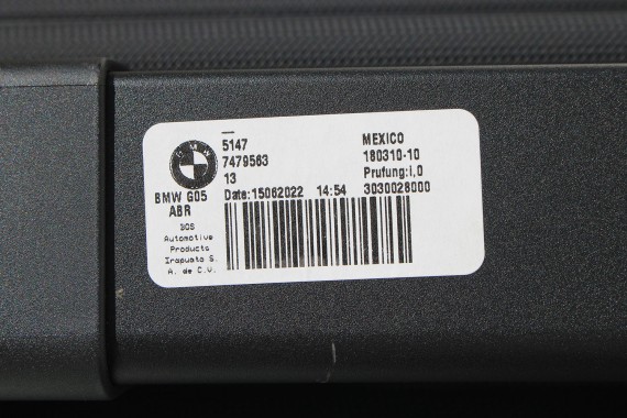 BMW X5 G05 ROLETA BAGAŻNIKA 7479563 czarna Kolor: czarny (soul) 5147 7479563 10  51477479563  51 47 7 479 563 7479563 7479563