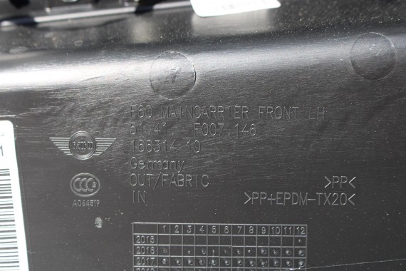 MINI COUNTRYMAN F60 FOTELE KOMPLET FOTELI siedzeń siedzenia tapicerka +boczki drzwiowe KDE1 Stoff/Leatherette Pearl/carbon-black