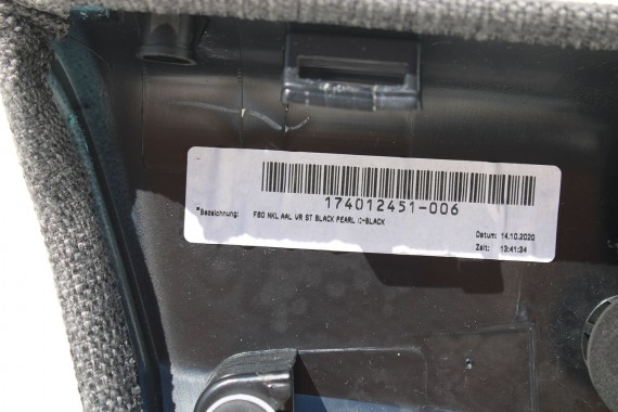 MINI COUNTRYMAN F60 FOTELE KOMPLET FOTELI siedzeń siedzenia tapicerka +boczki drzwiowe KDE1 Stoff/Leatherette Pearl/carbon-black