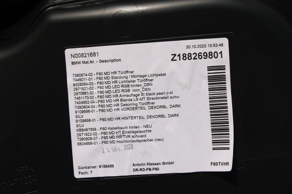 MINI COUNTRYMAN F60 FOTELE KOMPLET FOTELI siedzeń siedzenia tapicerka +boczki drzwiowe KDE1 Stoff/Leatherette Pearl/carbon-black