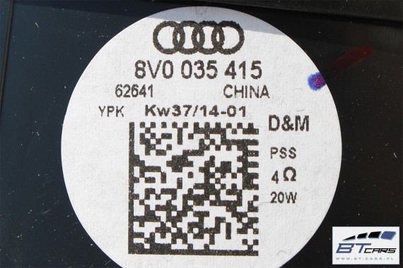 AUDI A3 SEDAN SPORTBACK GŁOŚNIKI KOMPLET 8V0035399 8V4035411 8V4035415 ZESTAW NAGŁOŚNIENIE 8V0035399 8V4035411 8V4035415 8V4 8V5