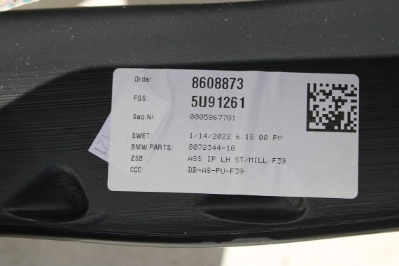 BMW X2 F39 KONSOLA PULPIT DESKA ROZDZIELCZA KOKPIT PULPIT 3295380 X1 F48 czarna 8608873 3295380 8608873 3295380 8608873 3295380