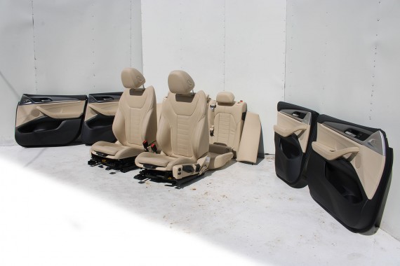 BMW X4 G02 FOTELE KOMPLET FOTELI siedzeń siedzenia tapicerka M PAKIET + boczki drzwiowe MAFO Vernasca/canberra-beige Dekorstep.