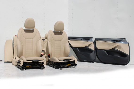 BMW X4 G02 FOTELE KOMPLET FOTELI siedzeń siedzenia tapicerka M PAKIET + boczki drzwiowe MAFO Vernasca/canberra-beige Dekorstep.