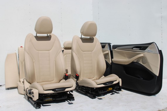 BMW X4 G02 FOTELE KOMPLET FOTELI siedzeń siedzenia tapicerka M PAKIET + boczki drzwiowe MAFO Vernasca/canberra-beige Dekorstep.