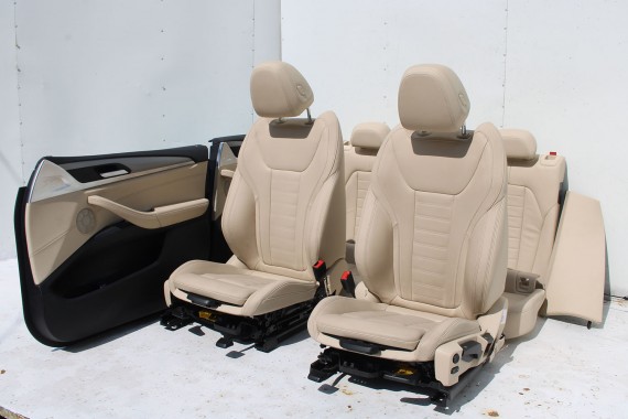 BMW X4 G02 FOTELE KOMPLET FOTELI siedzeń siedzenia tapicerka M PAKIET + boczki drzwiowe MAFO Vernasca/canberra-beige Dekorstep.