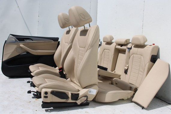 BMW X4 G02 FOTELE KOMPLET FOTELI siedzeń siedzenia tapicerka M PAKIET + boczki drzwiowe MAFO Vernasca/canberra-beige Dekorstep.