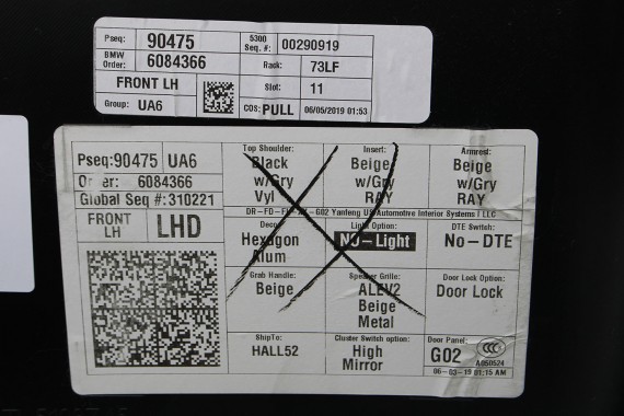 BMW X4 G02 FOTELE KOMPLET FOTELI siedzeń siedzenia tapicerka M PAKIET + boczki drzwiowe MAFO Vernasca/canberra-beige Dekorstep.