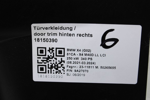 BMW X4 G02 FOTELE KOMPLET FOTELI siedzeń siedzenia tapicerka M PAKIET + boczki drzwiowe MAFO Vernasca/canberra-beige Dekorstep.