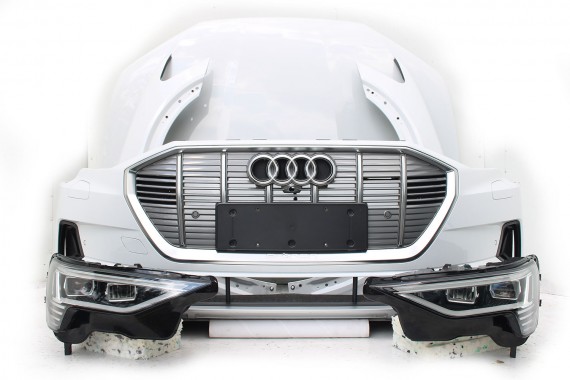 AUDI E TRON PRZÓD Matrix maska błotniki zderzak pas przedni lampy wzmocnienie błotnik lampa 2Y 	LS9R 	Gletscherweiss Biały ETRON